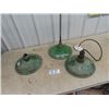 Image 1 : 3 Porc Light Fixtures, Base is 12" RD