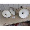 Image 2 : 3 Porc Light Fixtures, Base is 12" RD