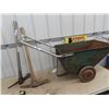 Image 1 : Vintage Yard Cart & 2 Picks - Quite a neat look to cart- perfect for repurpose!