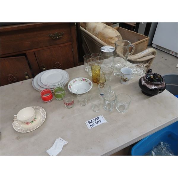 Glasses, Teapot, Pitcher, Coke Glasses, Drewery Glass Plus More !