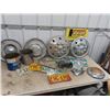 Image 1 : License Plates, Hub Caps, Auto Horns, & Oil Cans