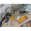 Image 3 : License Plates, Hub Caps, Auto Horns, & Oil Cans