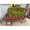 Image 2 : 2 Retro Hippy Suitcases, Leather Suitcase, & Child Red Wagon