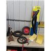 Image 1 : 2 Wheel Barrow Tires 480-400-8, Stabilizing Jacks, Booster Chables, & Toyota Vent Visor