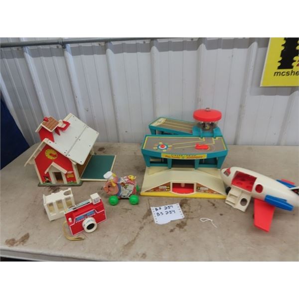 Fisher Price Toys - Airport, Piggy, School House, & Camera