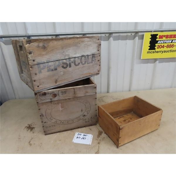 Pepsi Crate, Butter Box Crate, & Fruit Crate
