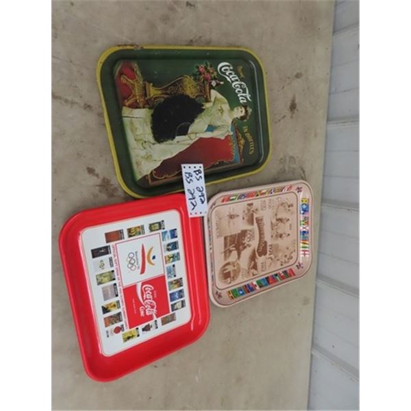 3 Coca Cola Trays