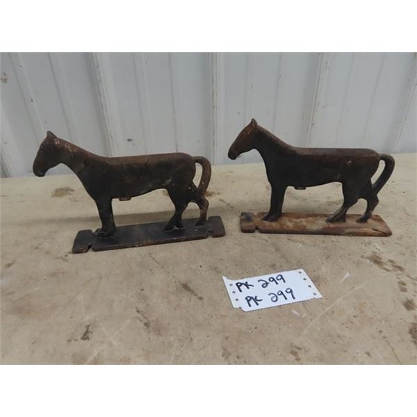 2 Cast Horse Boot Scrapers