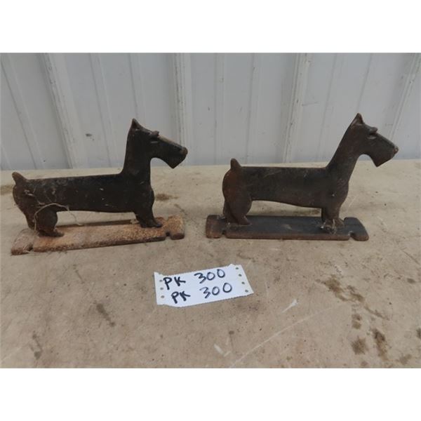 2 Cast Scotty Dog Boot Scrapers