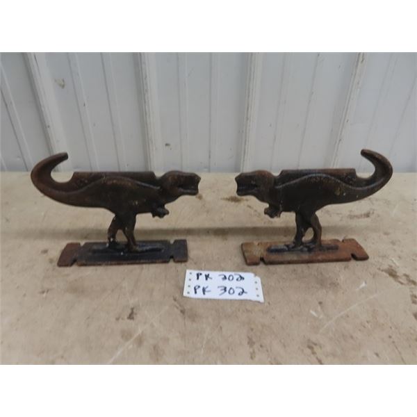 2 Cast Dinosaur Boot Scrapers