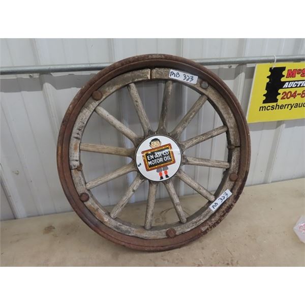 Old Auto Wood Spoked Rimw Porc Enarco Display