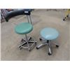 Image 1 : 2 Upholstered Stools on Castors