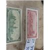 Image 2 : 1967 - 1 Dollar Canadian Bill  & 1- 1954 2 Dollar Canadian Bill
