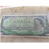 Image 3 : 1967 - 1 Dollar Canadian Bill  & 1- 1954 2 Dollar Canadian Bill