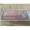 Image 4 : 1967 - 1 Dollar Canadian Bill  & 1- 1954 2 Dollar Canadian Bill