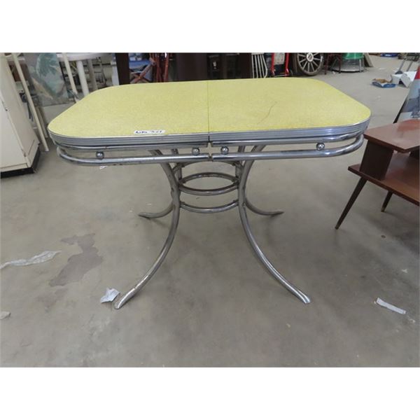 Retro Chrom Legged Table 30" X 41" w Leaf