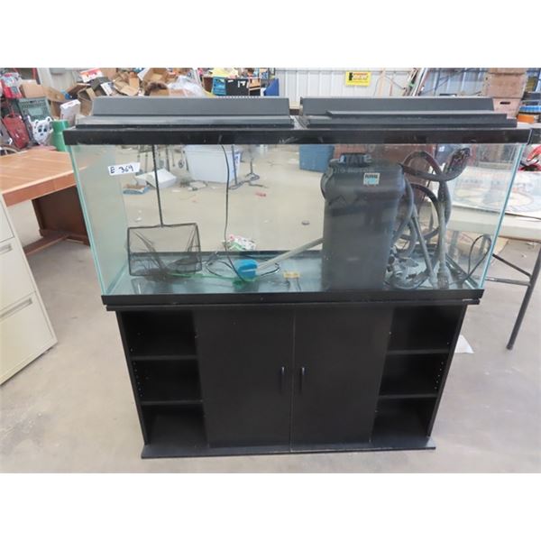 Aquarium & Stand w Accessories Aquarium is 21" x 48" x 12" - Cabinet is 29" x 48" x 12"