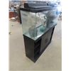 Image 2 : Aquarium & Stand w Accessories Aquarium is 21" x 48" x 12" - Cabinet is 29" x 48" x 12"