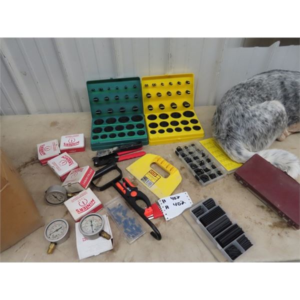 2 Sets of O Rings , 8 Gauges, Misc Tools & more!