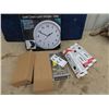 Image 2 : Wall Clock Safe & 2) 12 Volt Transformers & 3 Bulbs
