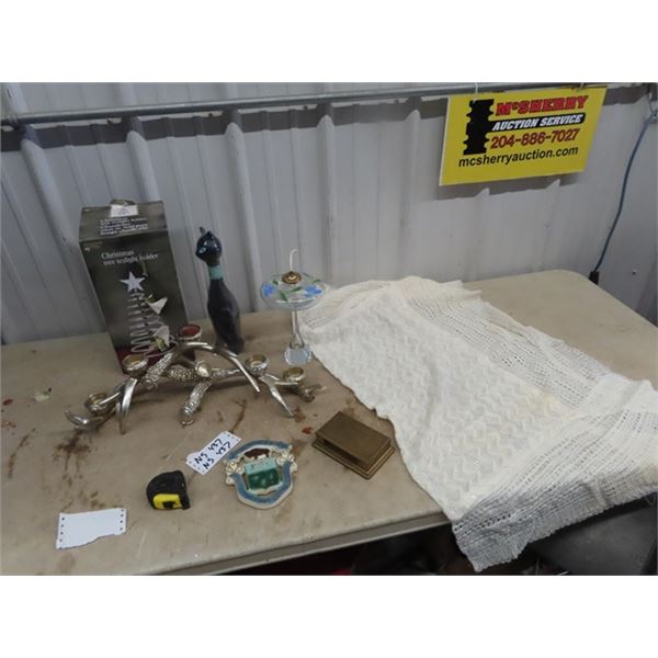 Horn Candle Holder, Chalkware Commerce Prudence Decor, Brass Desk Box, Cat Bubble Bath, Plus More!