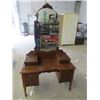 Image 1 : Walnut Vanity Dresser 29"H 40"W 18" D Plus Mirror 43" H
