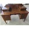 Image 3 : Walnut Vanity Dresser 29"H 40"W 18" D Plus Mirror 43" H