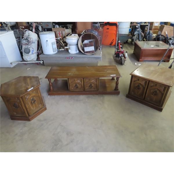 Coffee Table & 2 End Tables 15" x 54" x 20"