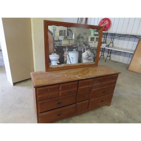 Maple Dresser W Mirror 31" x 17" X 50" Plus Mirror 29" X 41" '