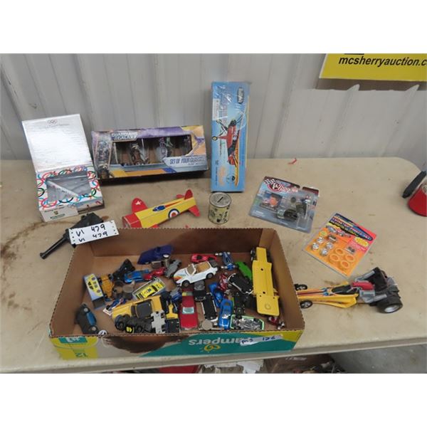 Toy Matchbox, Hotwheels & Others Die Cast Plane 747, Race Driver Figurine, & Plane Models