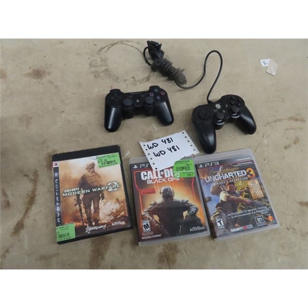 3 - PS3 Games & 2 Controls