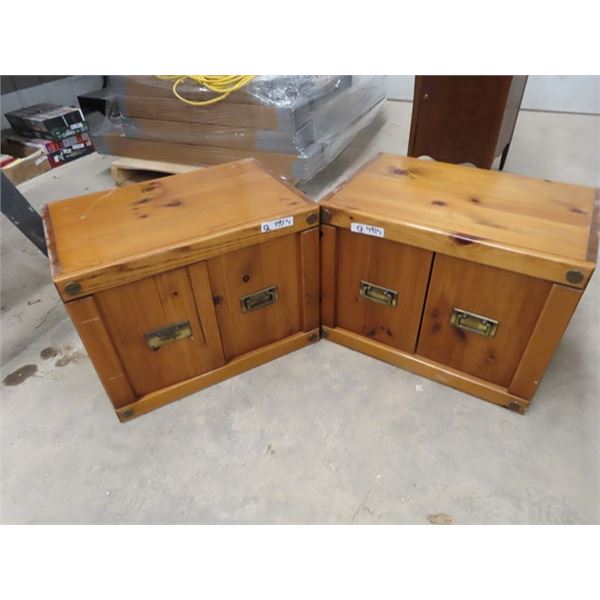 2 Pine Nite Tables 19" x 25" x 17"