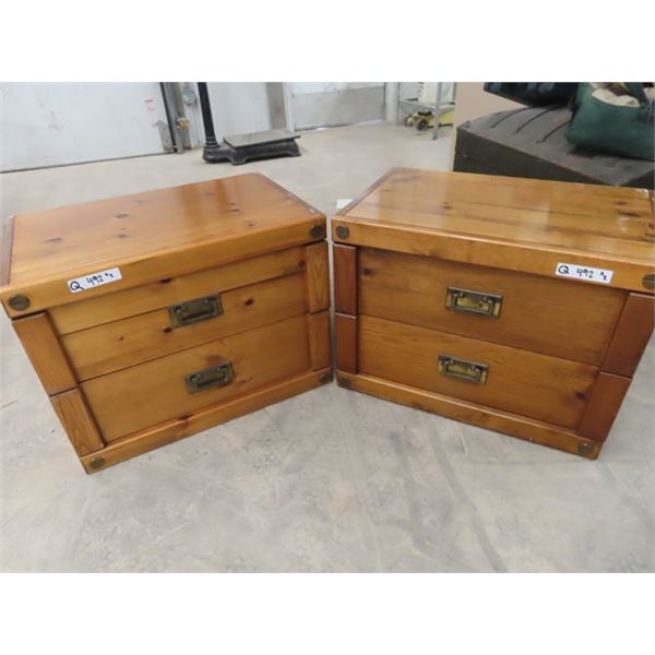 2 Pine Nite Tables 19" X 25" x 17"