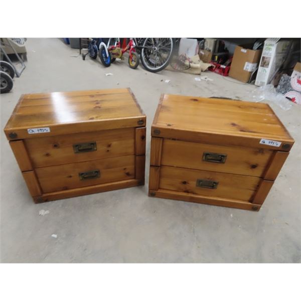 2 Pine Nite Tables 19" x 25" x 17"