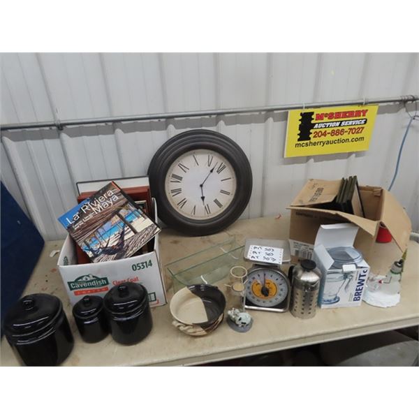 Clock, Picture Frames, Cannister Set, Scale Plus!