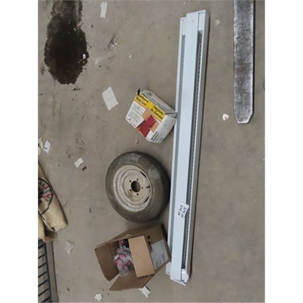 New Baseboard Heater (Has dent) , Trailer Spare Tire 4.80 12, Saw Horse Bracket, Plus More!