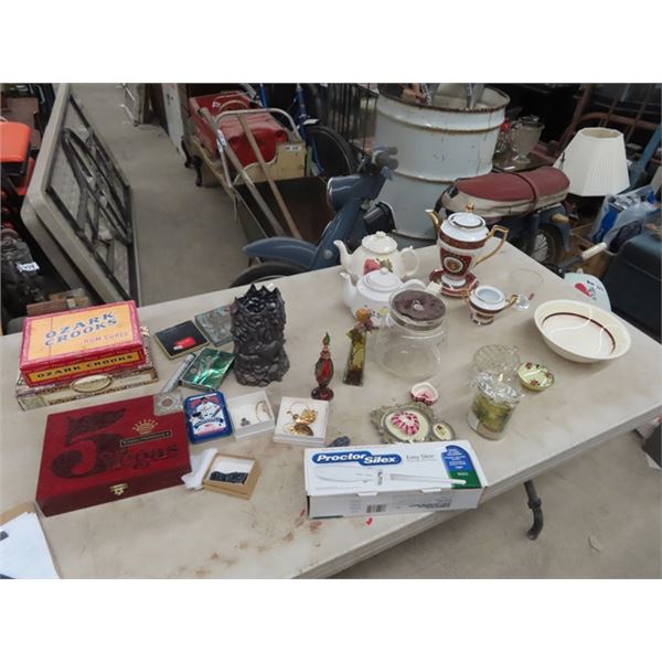 Cigar Boxes, Teapots, Misc Dishes, and More!