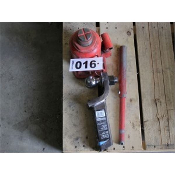 APPROX 10. TON JACK & HITCH C/W 2" BALL