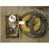Image 1 : CORDS, HOSE, BOX OF MISC C/W LIGHT, FLARE TOOL & SUCTION HOSE