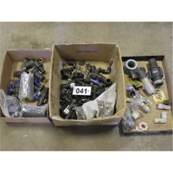 3 BOXES OF VARIOUS PLUMBING FITTINGS
