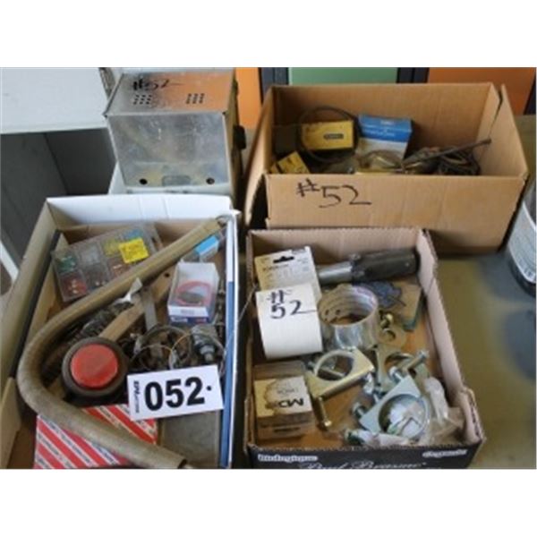 3 BOXES OF FUSES, LAMPS, O-RINGS, & MOUSE TRAP