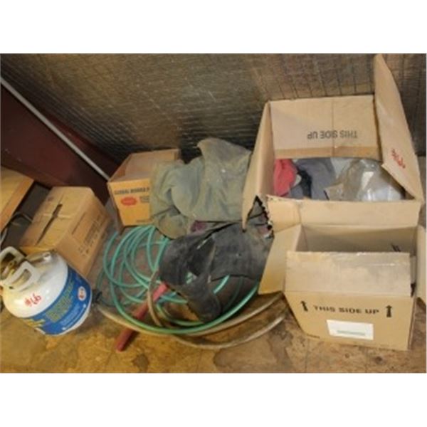 20 LBS PROPANE TANK, HOSES, SHOWER CHAIR