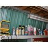 Image 1 : CONTENTS OF TOP SHELF, VARIOUS AEROSOL CANS, WORK LIGHT