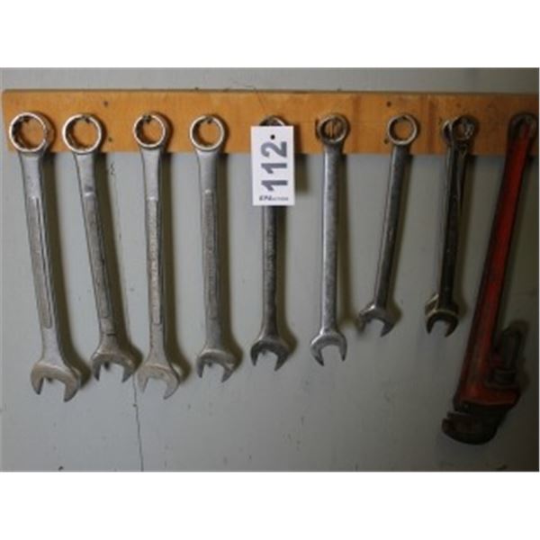 ASSORTED WRENCHES & PIPE WRENCH