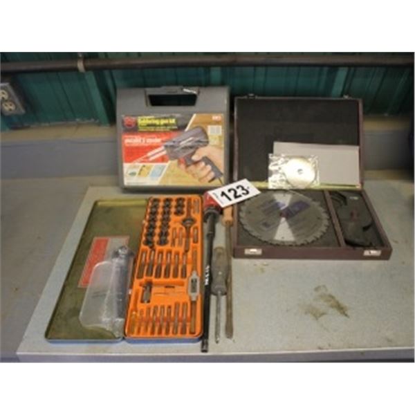 SOLDERING GUN KIT, TAP & DIE SET, SCREWDRIVERS, SAW BLADES