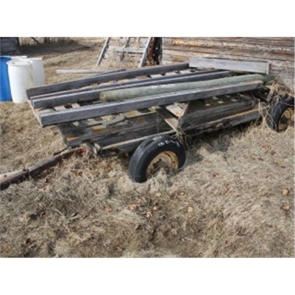 WOODEN WAGON GEAR & MISC ON TOP