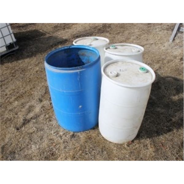 4 PLASTIC BARRELS