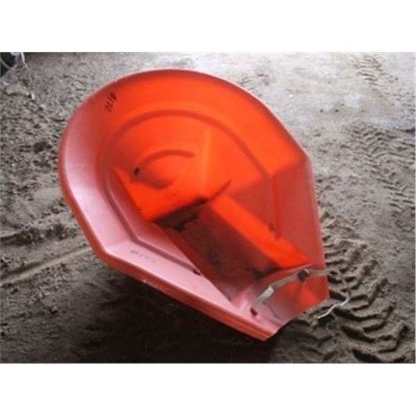 ORANGE PLASTIC AUGER HOPPER (LOCATED IN QUONSET)