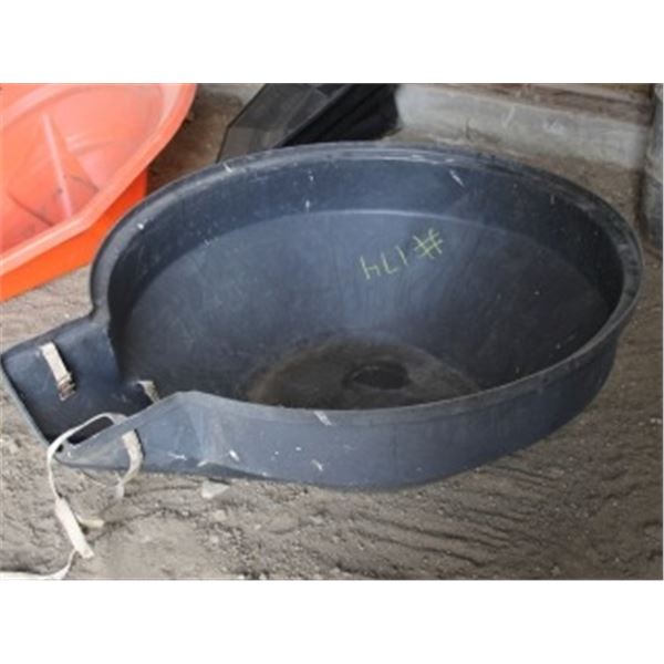 BLACK PLASTIC AUGER HOPPER (LOCATED IN QUONSET)