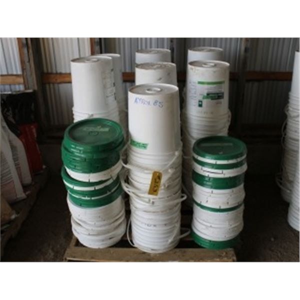 APPROX 85 PLASTIC PAILS, CLEAN C/W LIDS